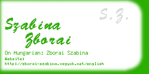 szabina zborai business card